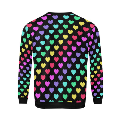 Heart Rainbow Pattern Print Design HE02 Men Long Sleeve Sweatshirt