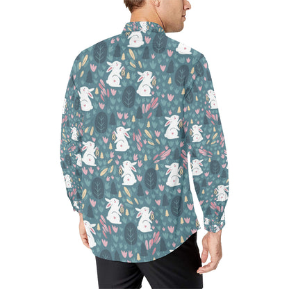 Rabbit Pattern Print Design RB013 Men's Long Sleeve Shirt