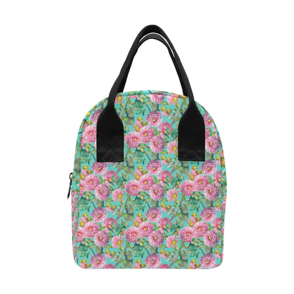 Dahlia Pattern Print Design DH07 Insulated Lunch Bag