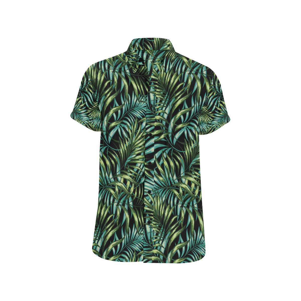Tropical Flower Pattern Print Design TF08 Men's Short Sleeve Button Up Shirt