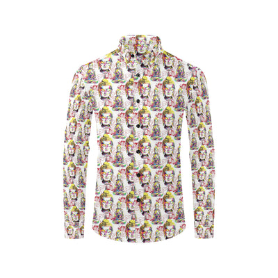 Buddha Pattern Print Design 06 Men's Long Sleeve Shirt