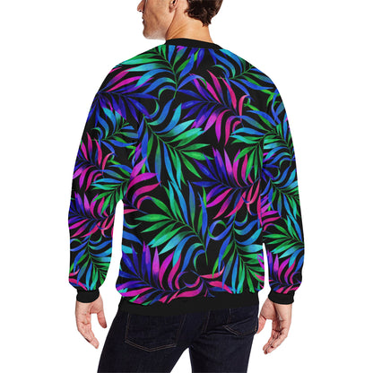 Tropical Flower Pattern Print Design TF010 Men Long Sleeve Sweatshirt