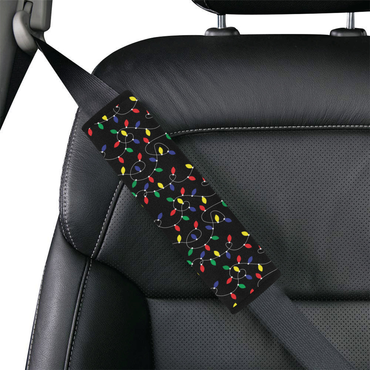 Christmas Light Pattern Print Design 04 Car Seat Belt Cover