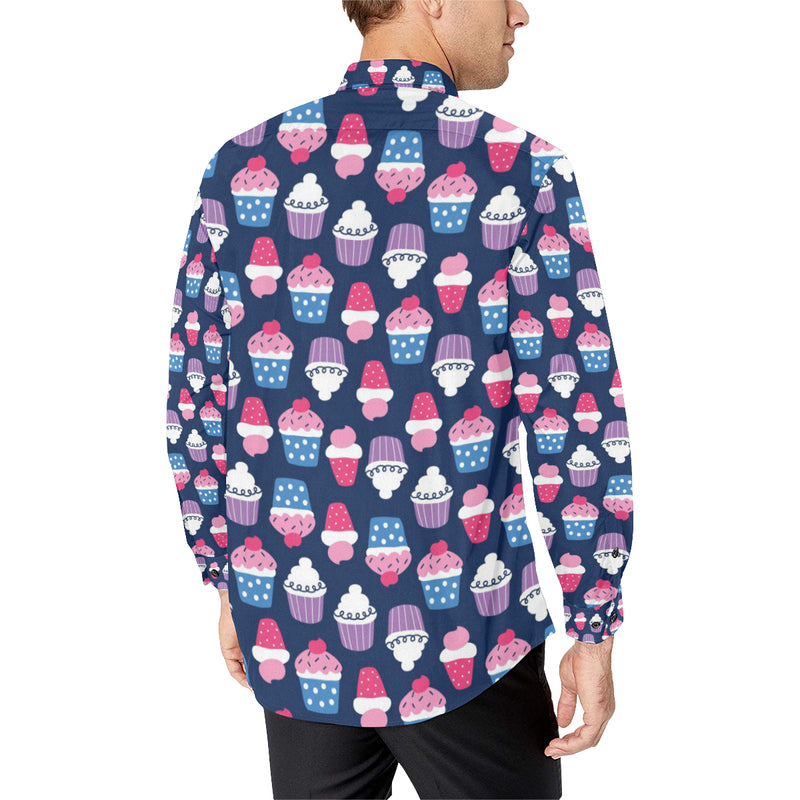 Cupcake Pattern Print Design CP04 Men's Long Sleeve Shirt