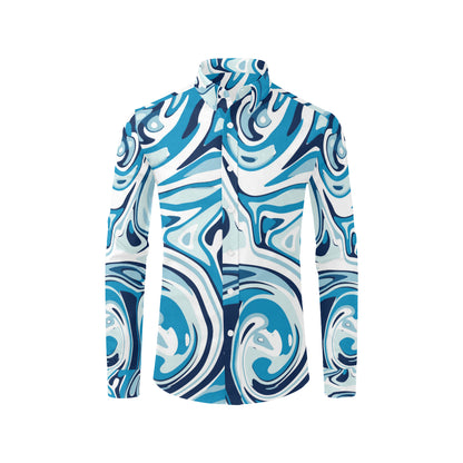 Liquid Pattern Print Design 05 Men's Long Sleeve Shirt