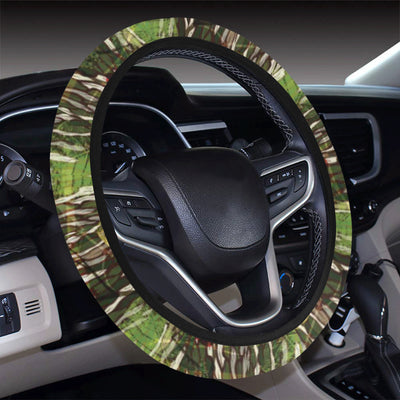 Camouflage Realtree Pattern Print Design 02 Steering Wheel Cover with Elastic Edge