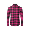 Pink Tartan Plaid Pattern Men's Long Sleeve Shirt