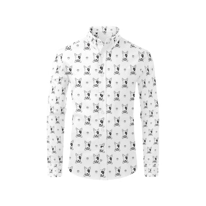Bull Terriers Pattern Print Design 06 Men's Long Sleeve Shirt