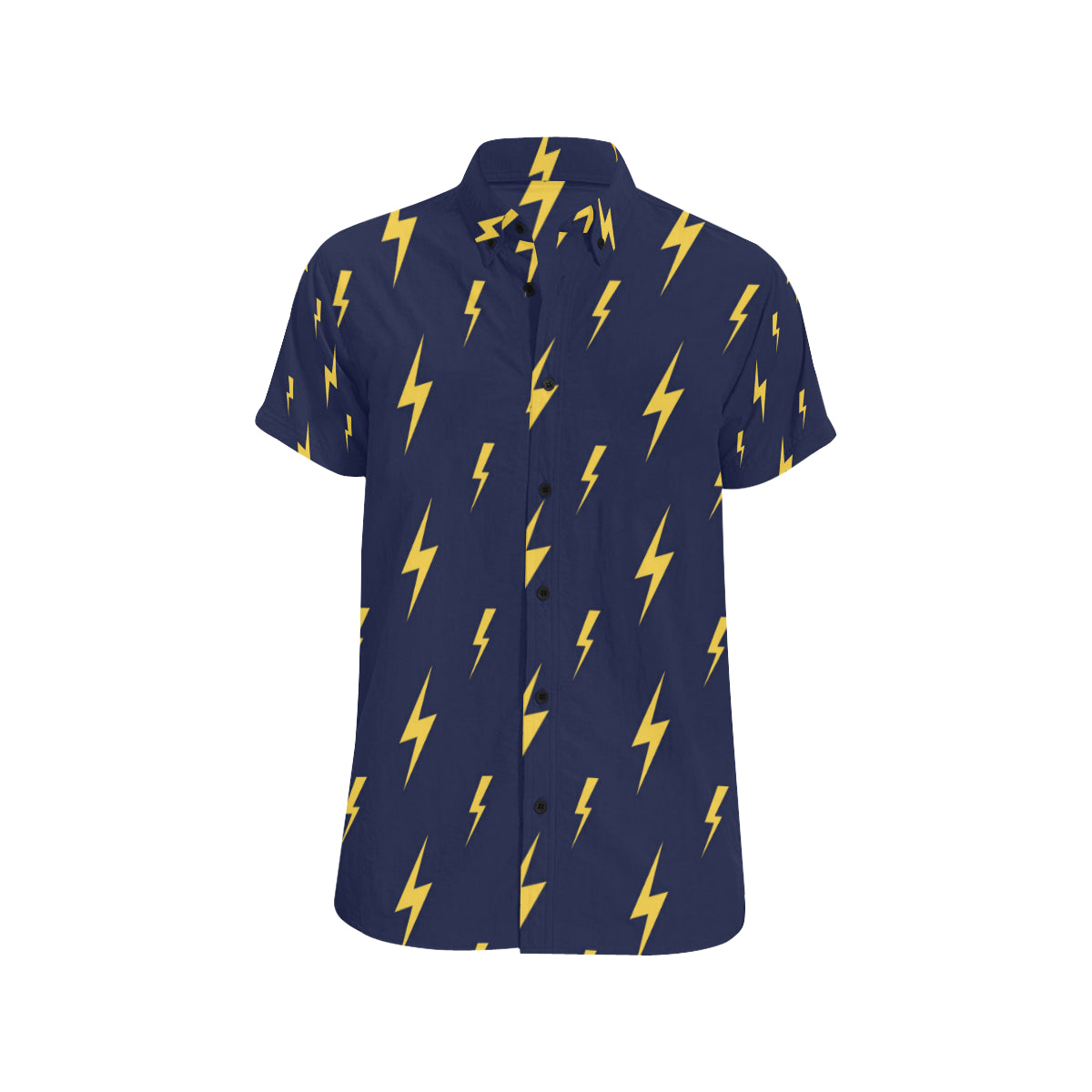 Lightning Thunder Pattern Print Design 03 Men's Short Sleeve Button Up Shirt