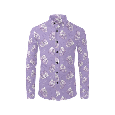 Acting Mask Pattern Print Design 05 Men's Long Sleeve Shirt