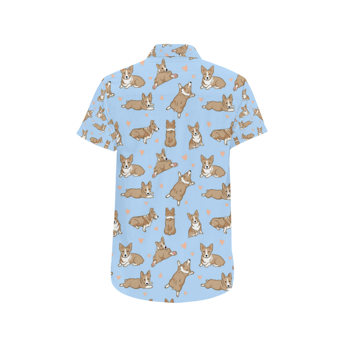 Pembroke Welsh Corgis Pattern Print Design A05 Men's Short Sleeve Button Up Shirt