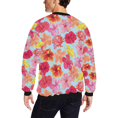 Hibiscus Pattern Print Design HB020 Men Long Sleeve Sweatshirt