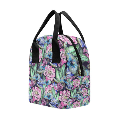 Water Lily Pattern Print Design WL07 Insulated Lunch Bag