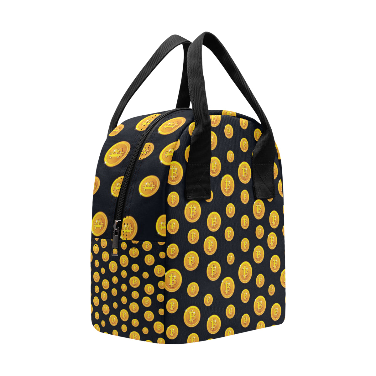 Bitcoin Pattern Print Design DO04 Insulated Lunch Bag