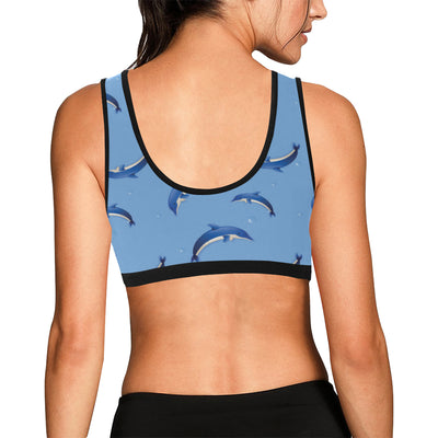 Dolphin Blue Print Sports Bra