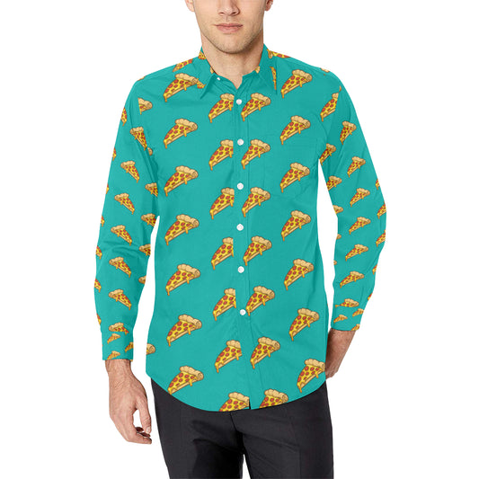 Pizza Pattern Print Design A03 Men's Long Sleeve Shirt