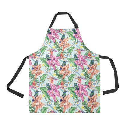 Hummingbird Tropical Pattern Print Design 05 Apron with Pocket