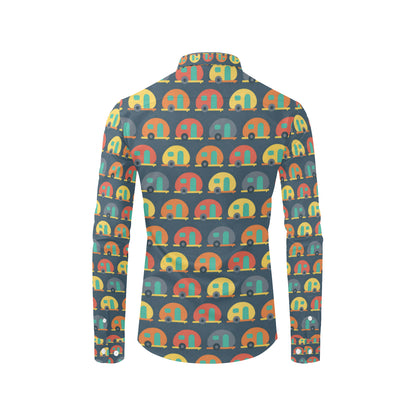 Camper Pattern Print Design 02 Men's Long Sleeve Shirt