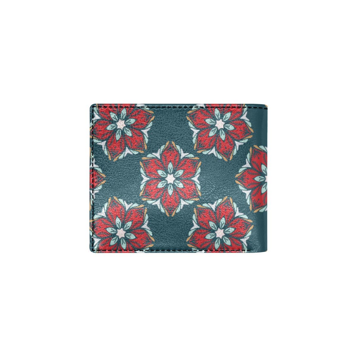 Poinsettia Pattern Print Design A03 Men's ID Card Wallet