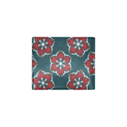 Poinsettia Pattern Print Design A03 Men's ID Card Wallet