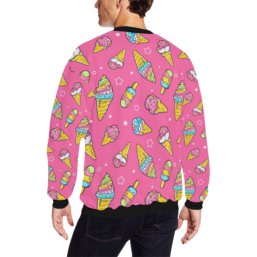 Ice Cream Pattern Print Design IC04 Men Long Sleeve Sweatshirt