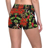 Poinsettia Pattern Print Design POT01 Yoga Shorts