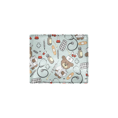 Nurse Bear Pattern Print Design A01 Men's ID Card Wallet