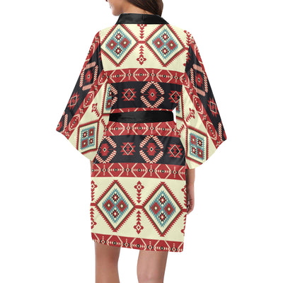 Navajo Pattern Print Design A05 Women's Short Kimono