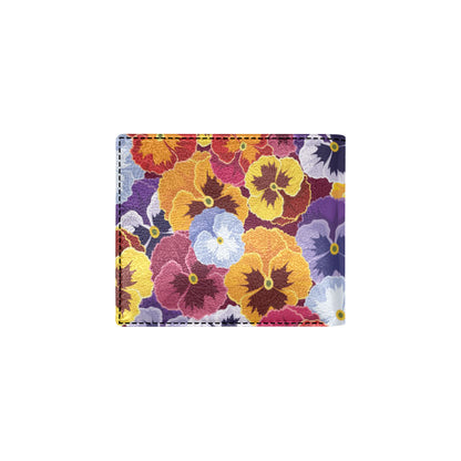 Pansy Pattern Print Design PS01 Men's ID Card Wallet