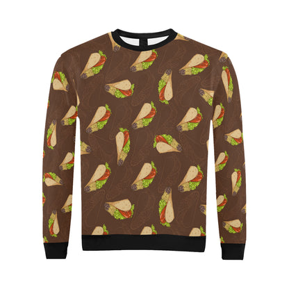 Taco Pattern Print Design TC08 Men Long Sleeve Sweatshirt