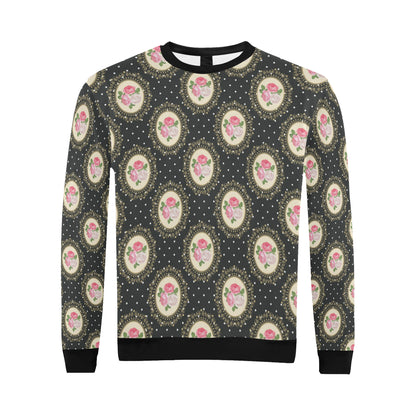 Rose Pattern Print Design RO015 Men Long Sleeve Sweatshirt