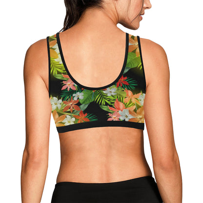 Amaryllis Pattern Print Design AL07 Sports Bra