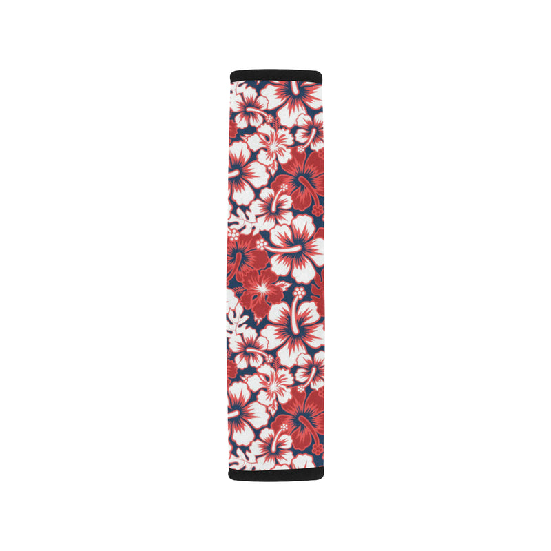 Red Hibiscus Pattern Print Design HB01 Car Seat Belt Cover