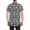 Donut Unicorn Pattern Print Design DN09 Men's Short Sleeve Button Up Shirt