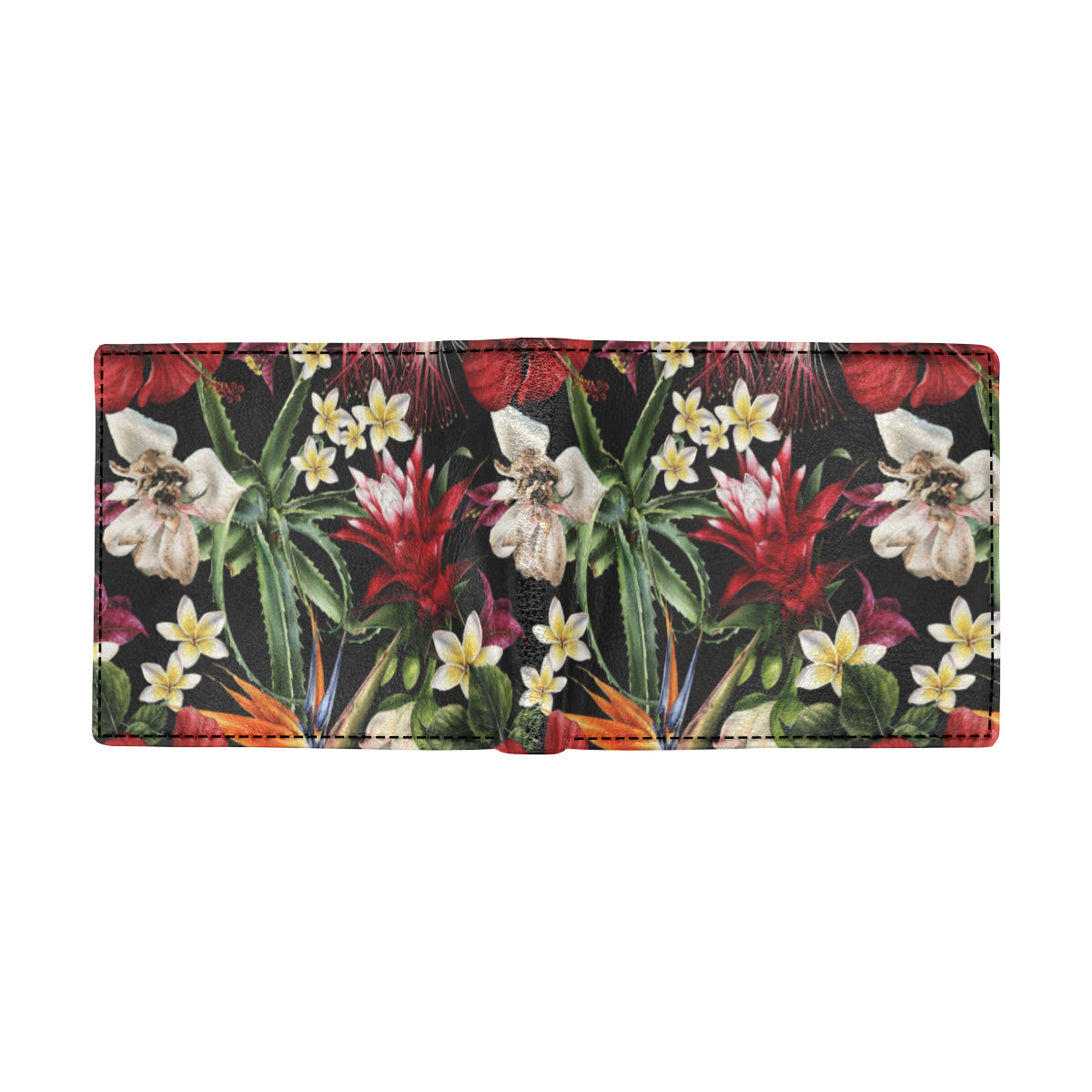 Summer Floral Pattern Print Design SF03 Men's ID Card Wallet