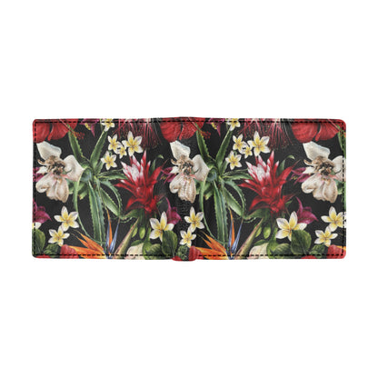 Summer Floral Pattern Print Design SF03 Men's ID Card Wallet
