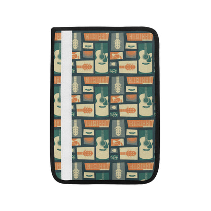 Acoustic Guitar Pattern Print Design 02 Car Seat Belt Cover