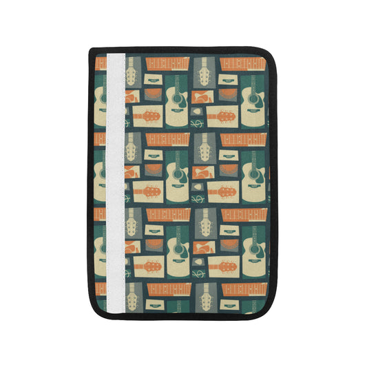 Acoustic Guitar Pattern Print Design 02 Car Seat Belt Cover