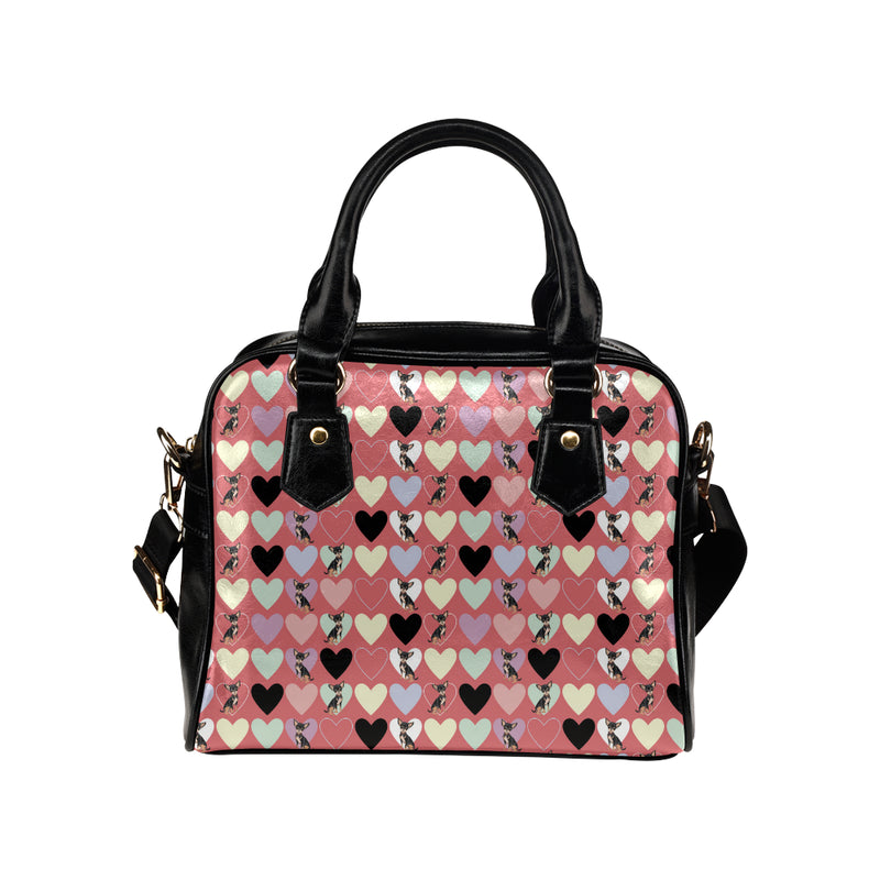 Chihuahua Pattern Print Design 01 Shoulder Handbag