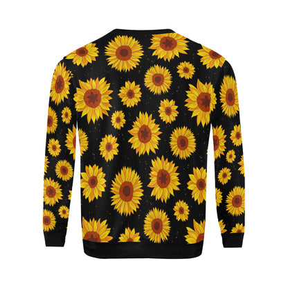 Sunflower Pattern Print Design SF09 Men Long Sleeve Sweatshirt