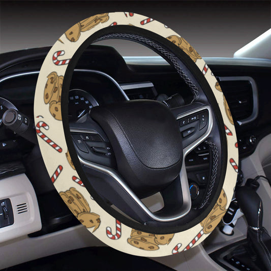 Cookie Pattern Print Design 04 Steering Wheel Cover with Elastic Edge