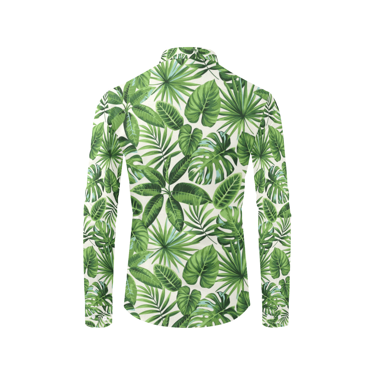 Tropical Flower Pattern Print Design TF013 Men's Long Sleeve Shirt