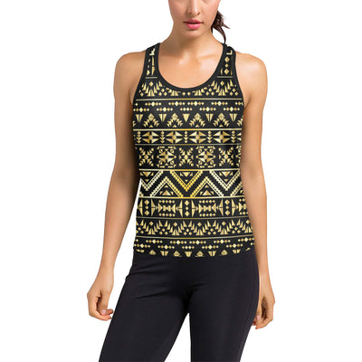 Gold Aztec Tribal Women's Racerback Tank Top