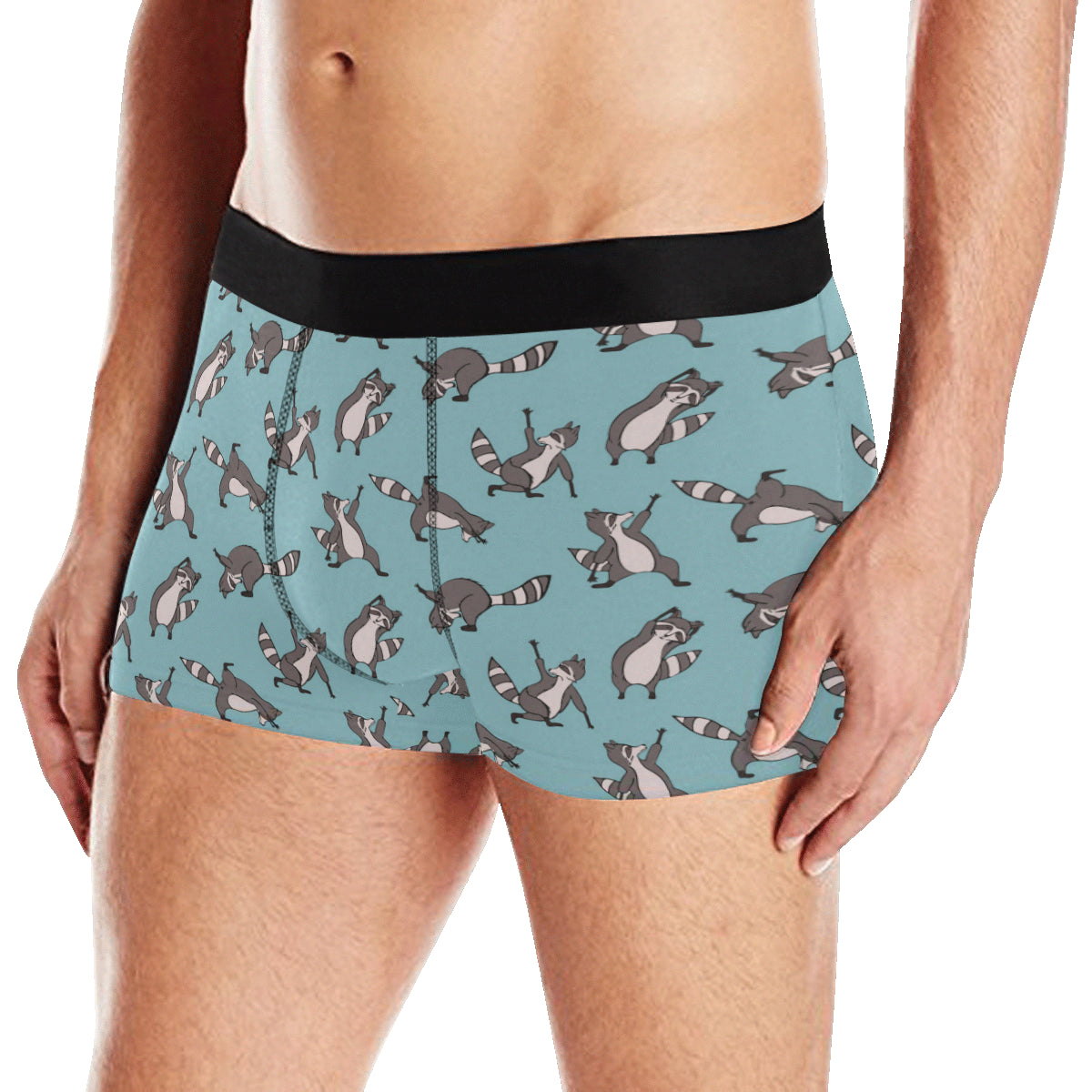 Raccoon Pattern Print Design A07 Men's Boxer Briefs