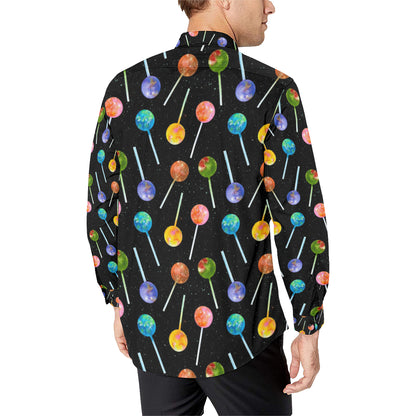 Lollipop Pattern Print Design LL04 Men's Long Sleeve Shirt