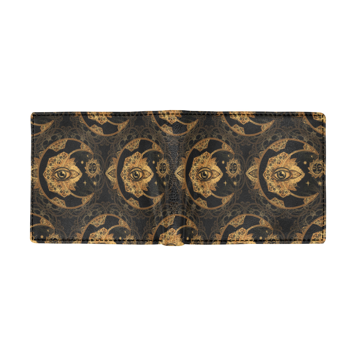 Sun Moon mandala Third eye Men's ID Card Wallet