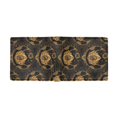 Sun Moon mandala Third eye Men's ID Card Wallet