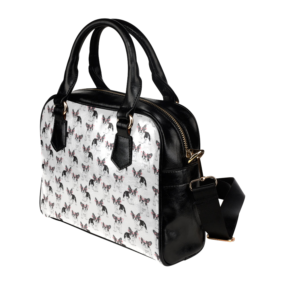Boston Terrier Pattern Print Design 03 Shoulder Handbag