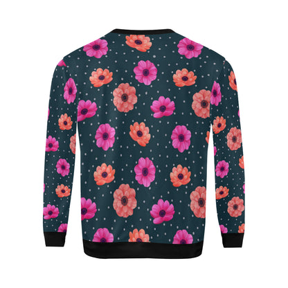 Anemone Pattern Print Design AM08 Men Long Sleeve Sweatshirt