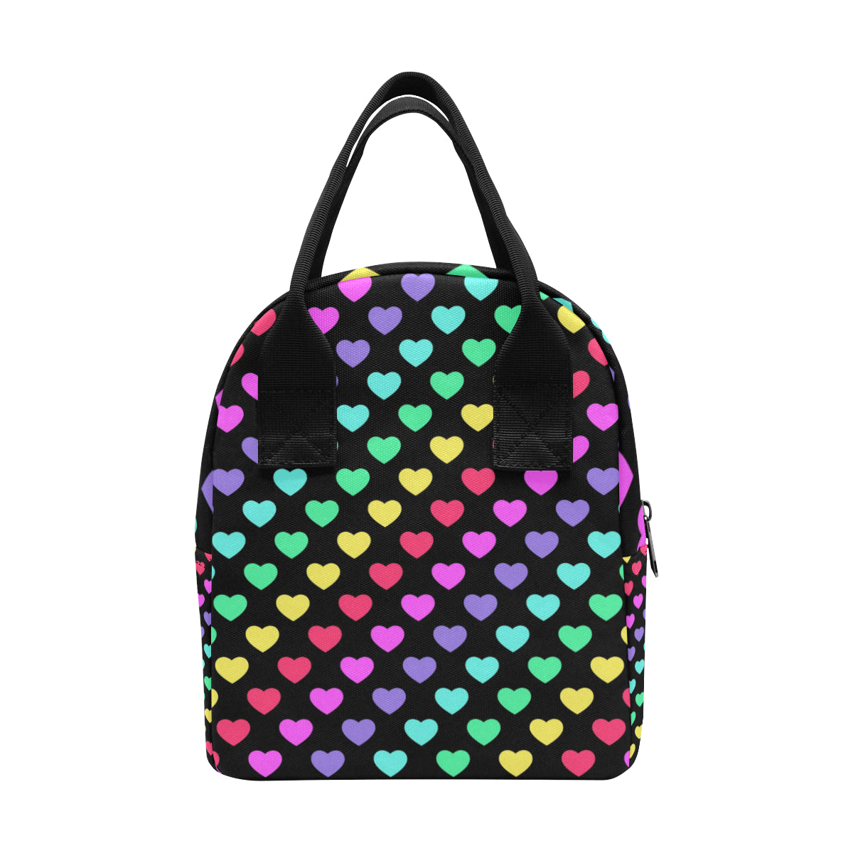 Heart Rainbow Pattern Print Design HE02 Insulated Lunch Bag